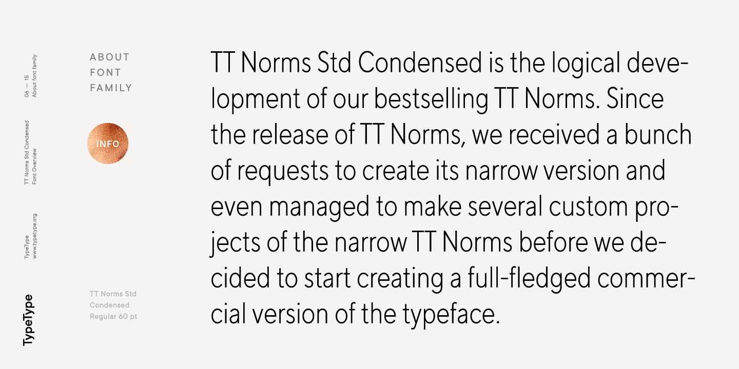 Example font TT Norms Std Condensed #10